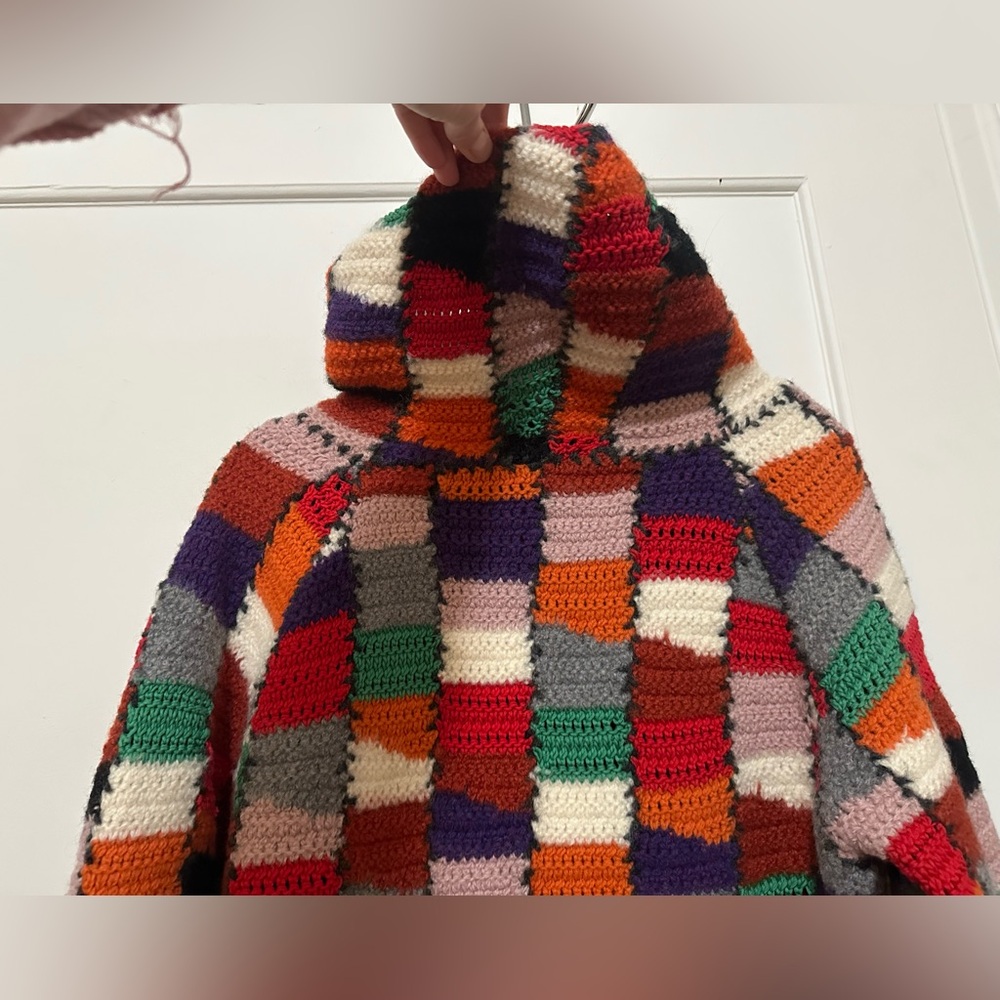 Marni wool crochet patch multicolor pullover hoodie w/ pouch - 46/ US men sm - Picture 9 of 16